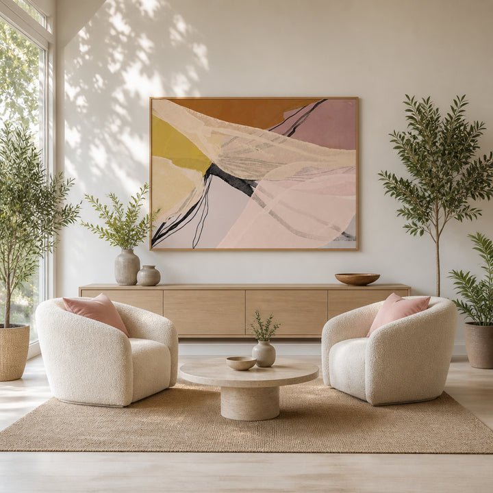 Room mockup featuring Floral Layers Flowing Art Print
