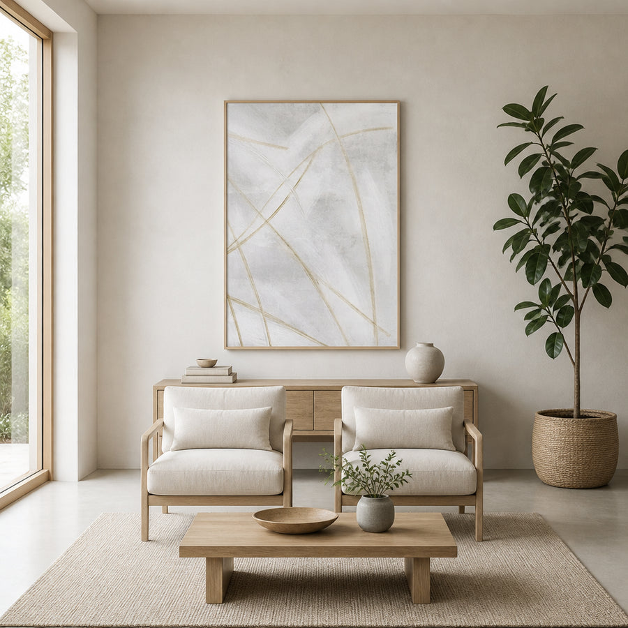 Gestural Motion Lines Art Print in a room setting