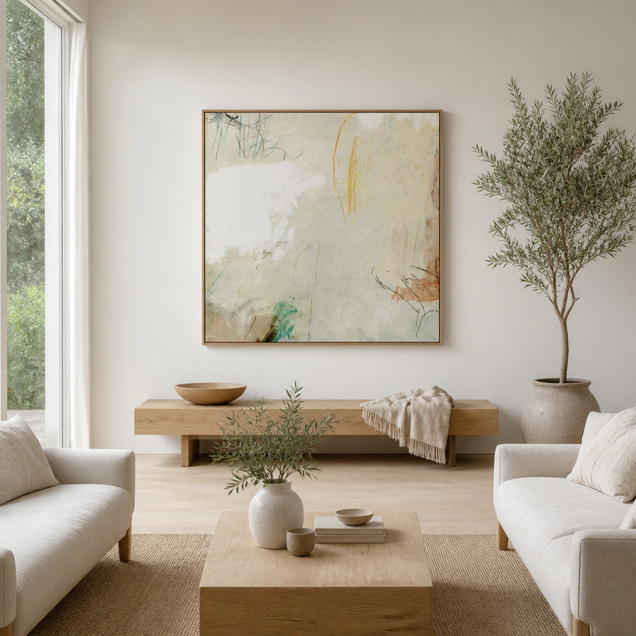 Abstract Recall Sketching Art Print in a room setting