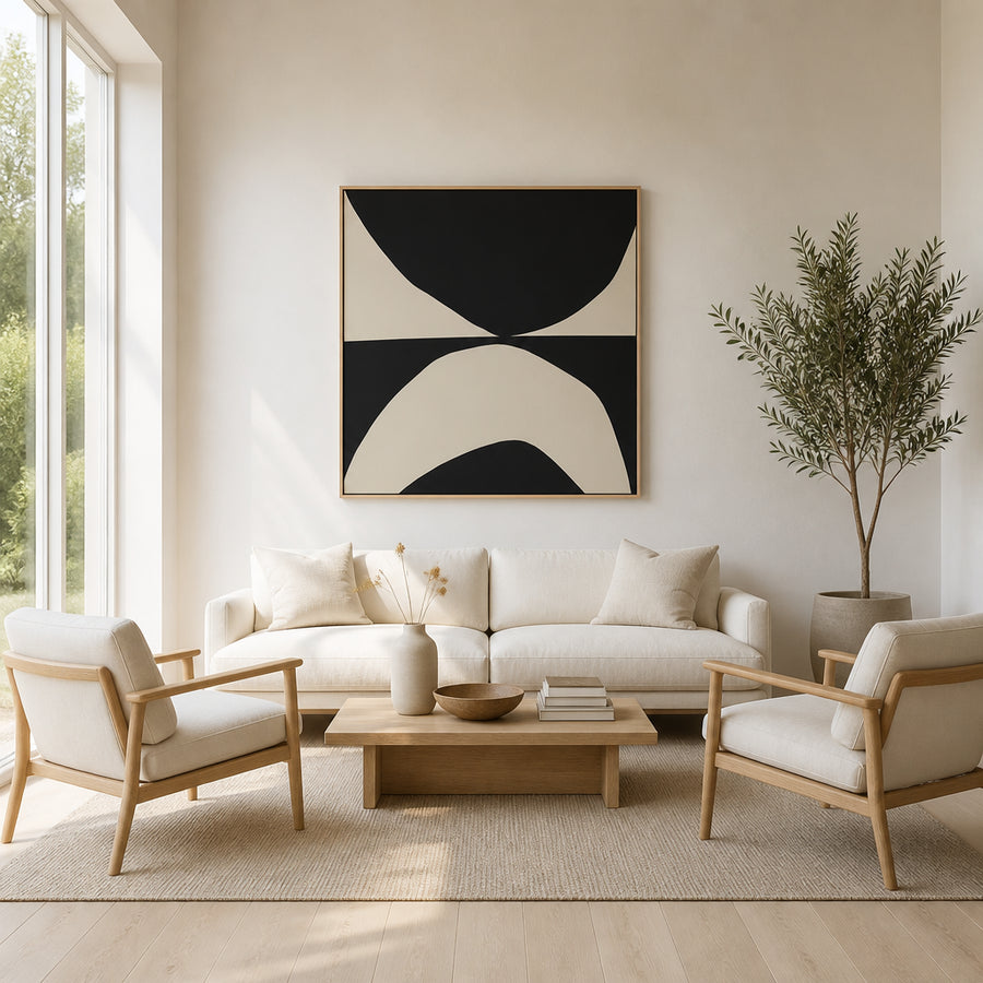 Blackbird Abstract Symmetry Art Print in a room setting