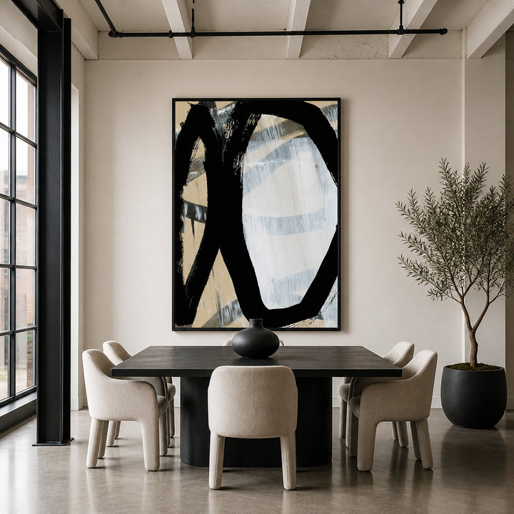 Room mockup featuring Bold Black Strokes Art Print