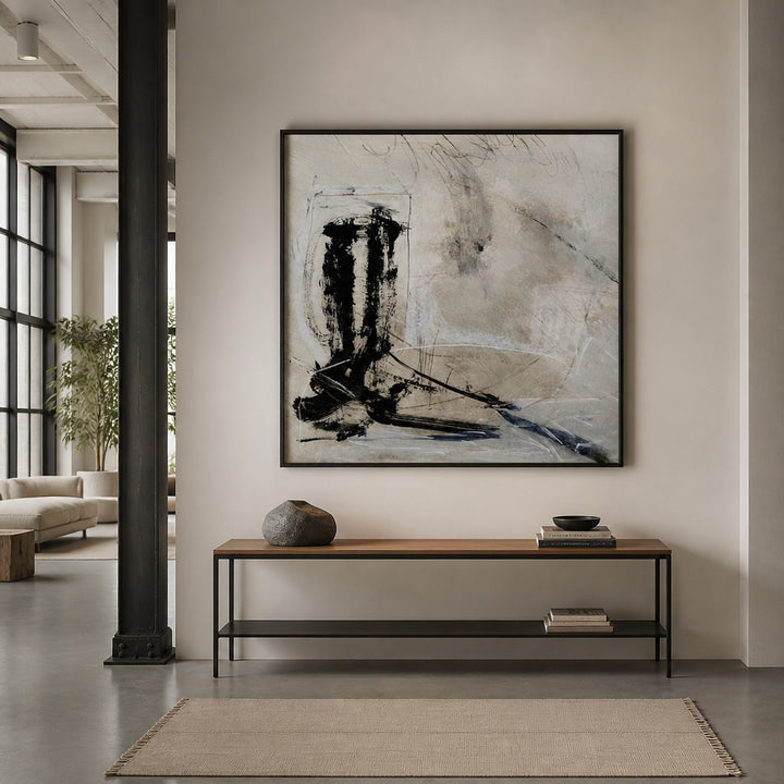 Room mockup featuring Abstract Writing Method Art Print