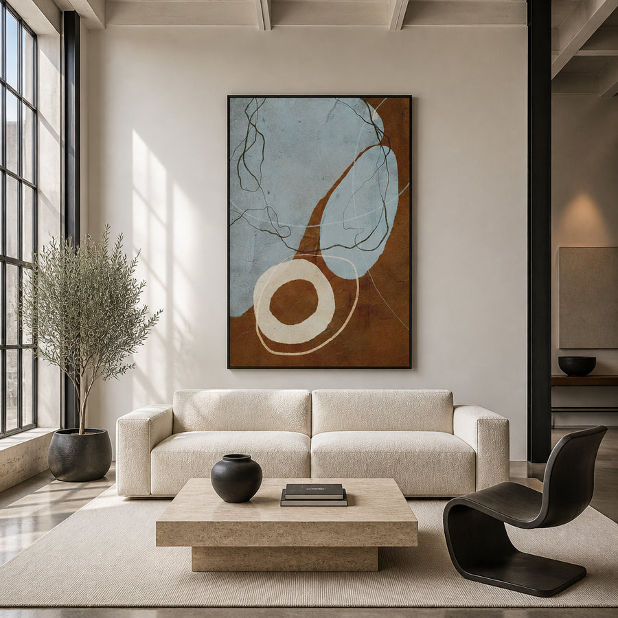 Abstract Mineral Harmony Art Print in a room setting