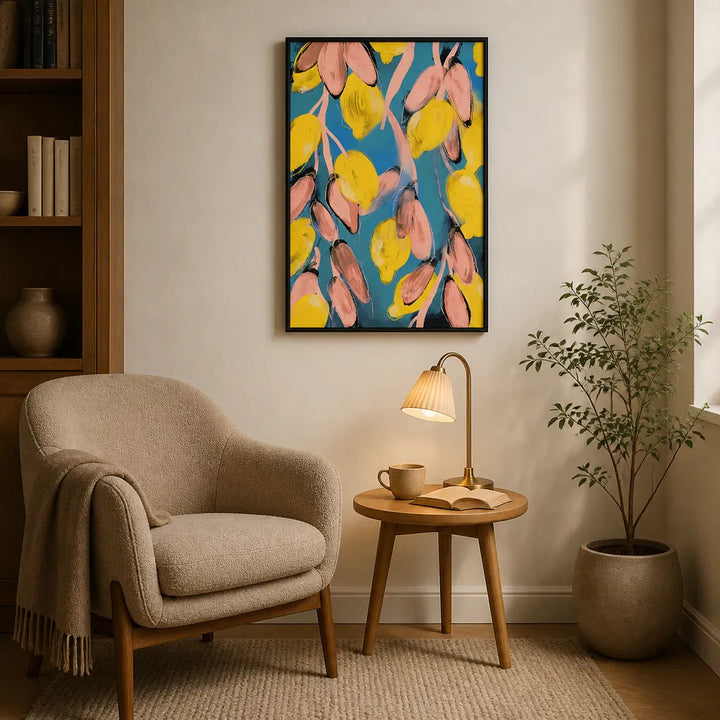 Room mockup featuring Fruity Blossom Dance Art Print