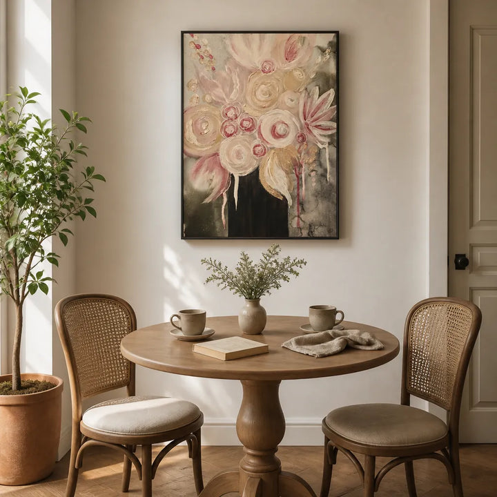 Room mockup featuring Blush Bouquet Blooms Art Print