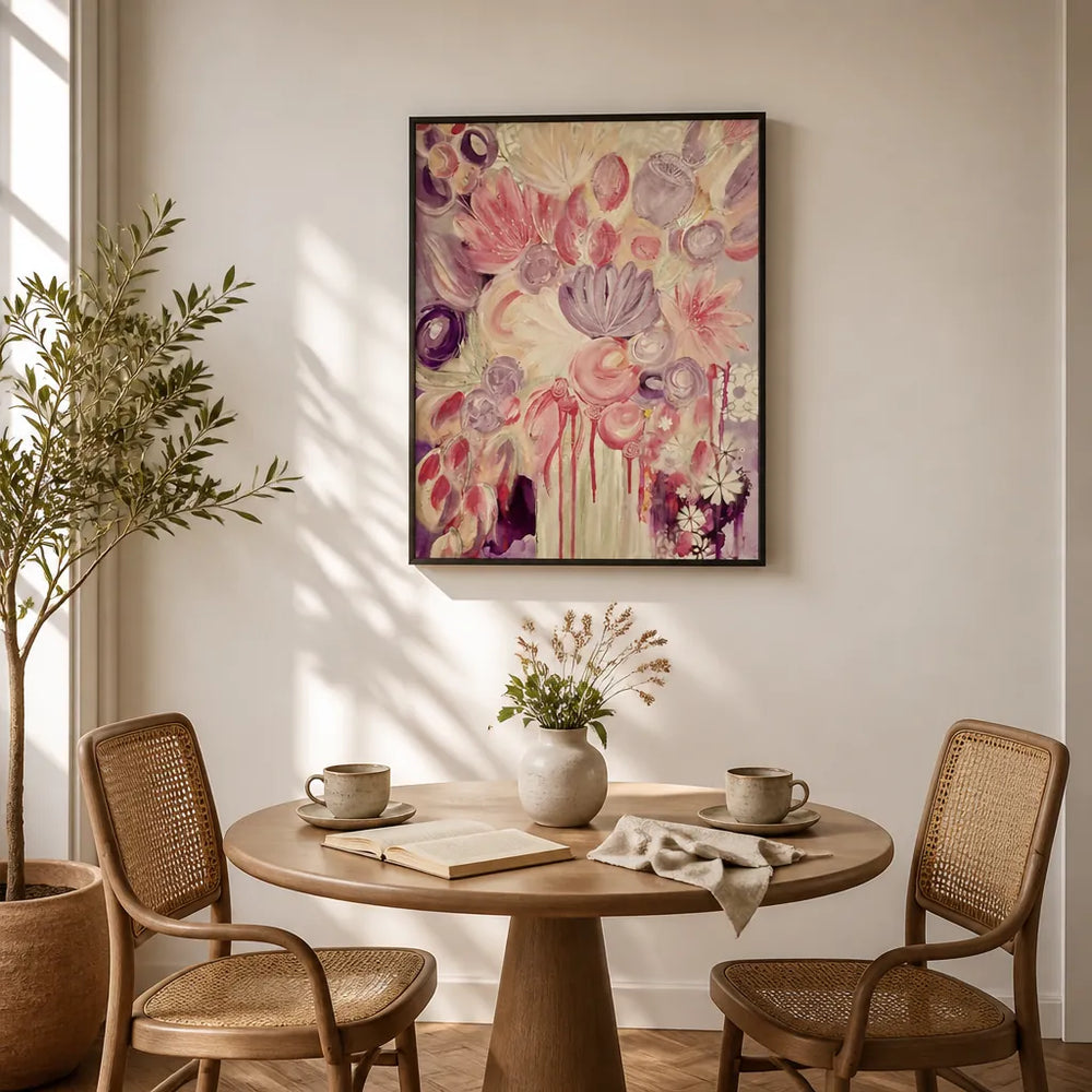 Room mockup featuring Everlasting Love Blooming Art Print