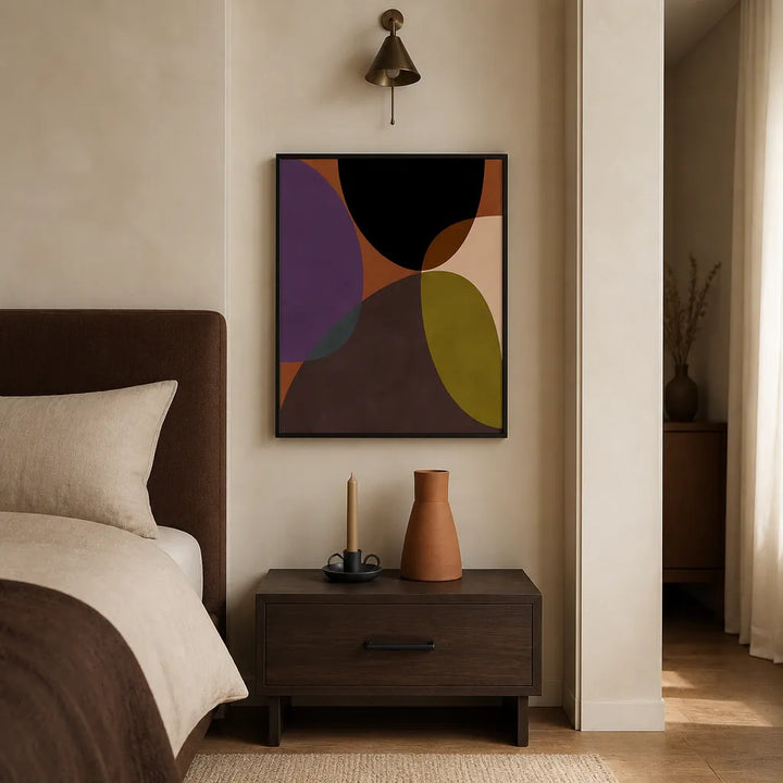 Room mockup featuring Terracotta Overlapping Circles Art Print
