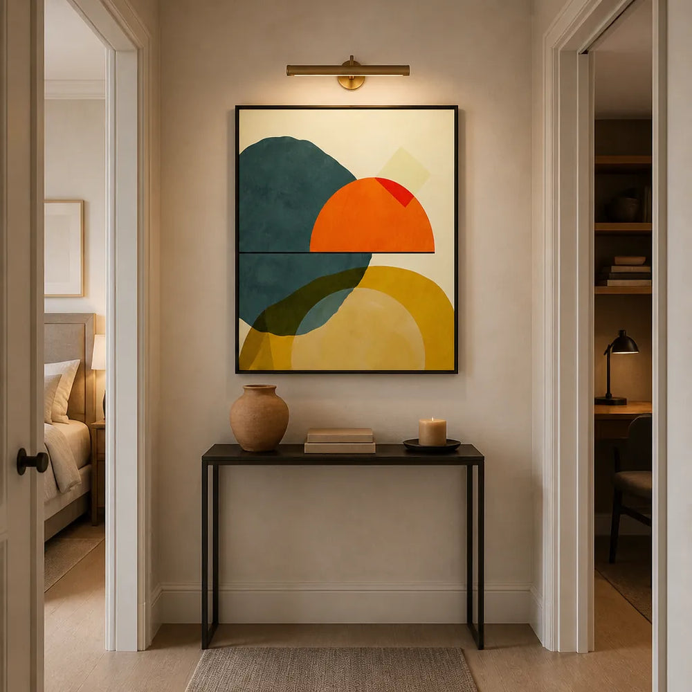 Room mockup featuring Colorful Balance Geometry Art Print