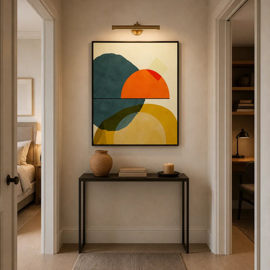 Room mockup featuring Colorful Balance Geometry Art Print