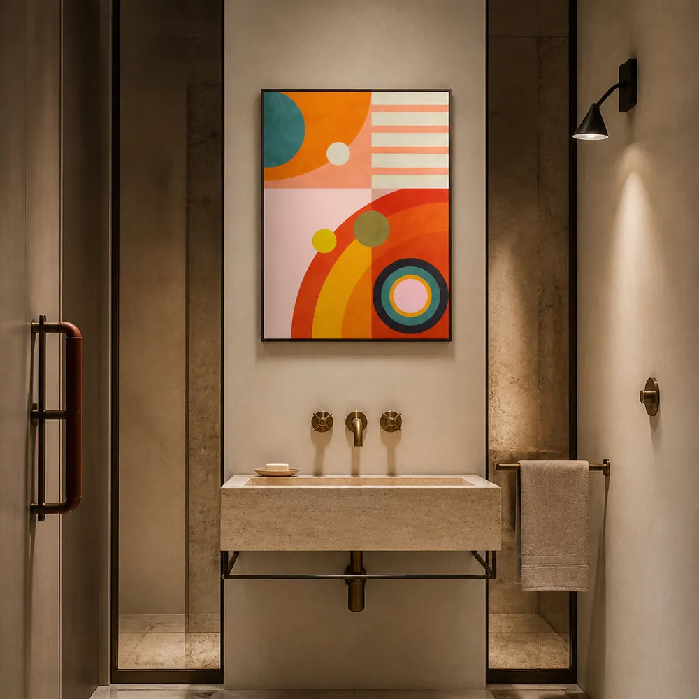 Room mockup featuring Shape Play Extravaganza Art Print
