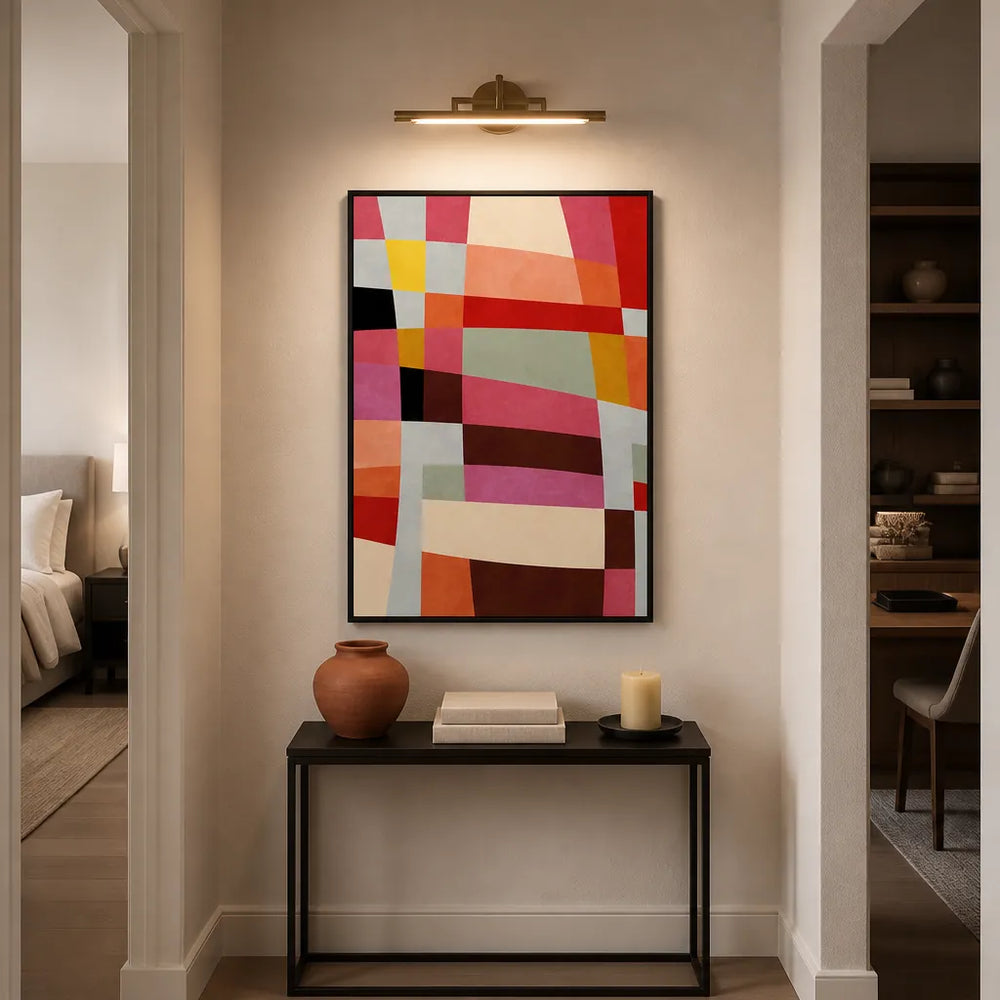 Room mockup featuring Bauhaus Warm Geometry Art Print (1)