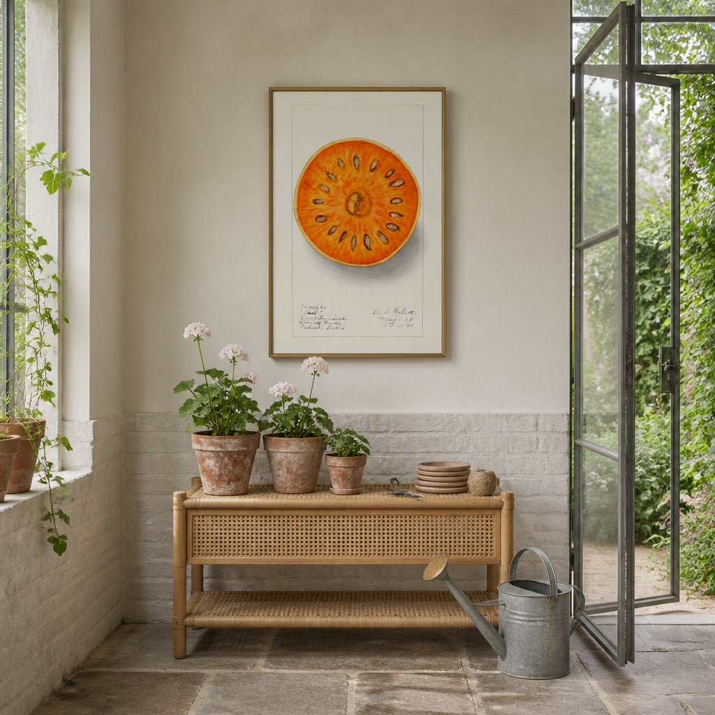 Room mockup featuring Bael by Ellen Isham Schutt Art Print
