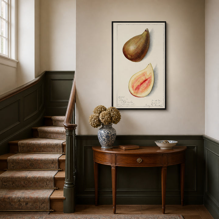 Room mockup featuring Figs by Mary Daisy Arnold Art Print