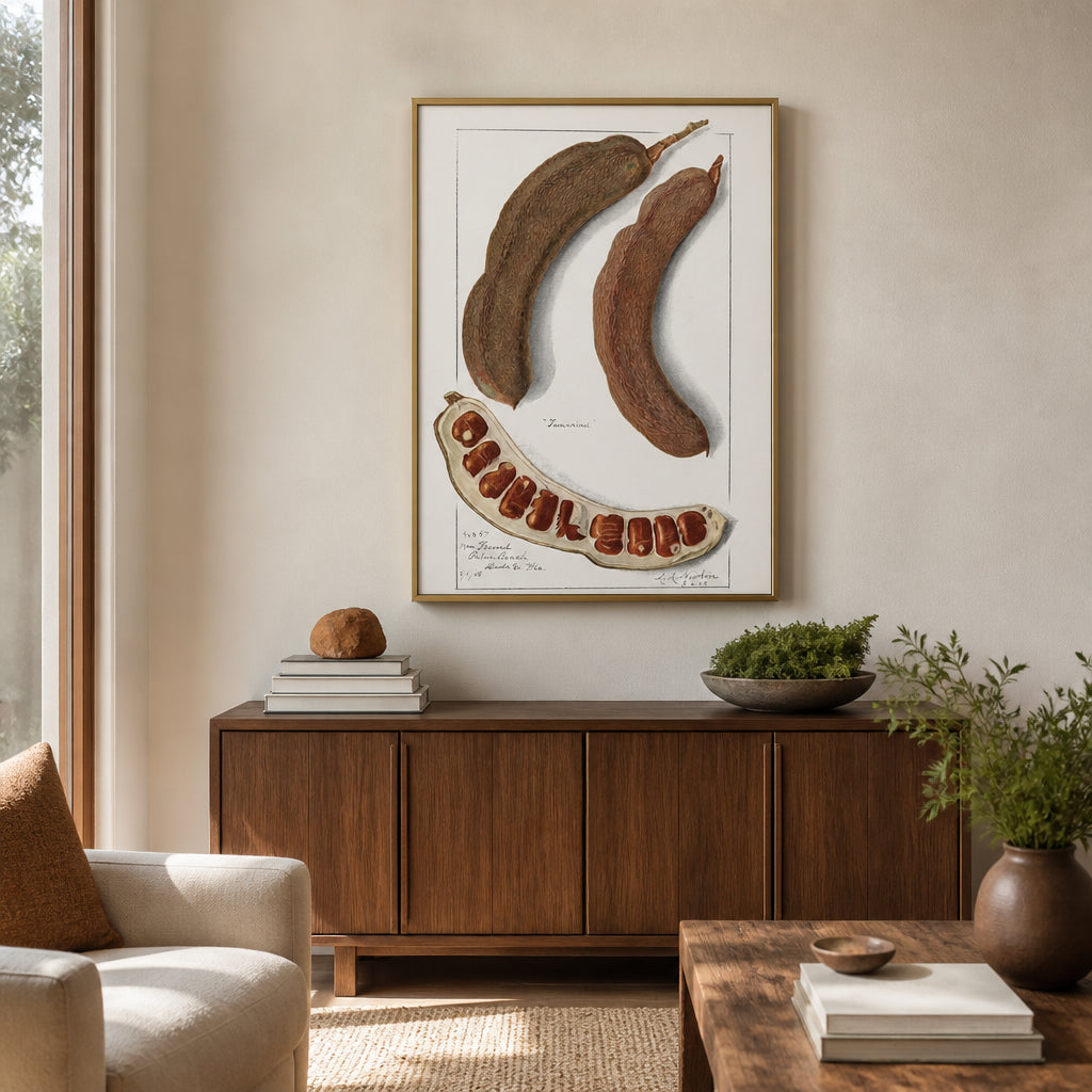 Room mockup featuring Indian Tamarind by Amanda Almira Newton Art Print