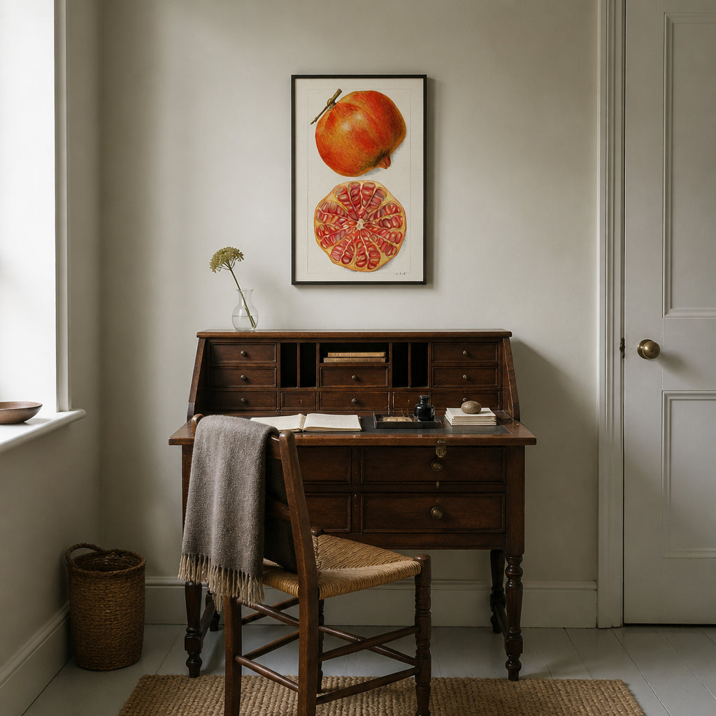 Room mockup featuring Pomegranates by Amanda Newton Art Print