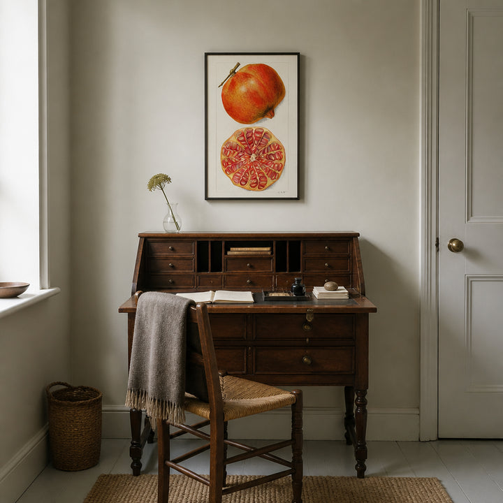 Room mockup featuring Pomegranates by Amanda Newton Art Print