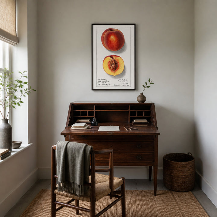 Room mockup featuring Vintage Peaches Art Print