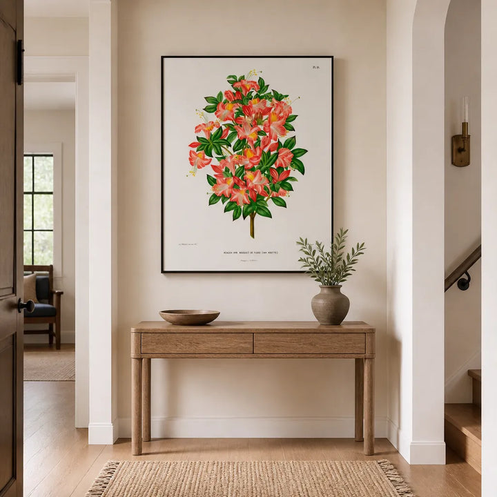 Room mockup featuring Azalea Bouquet de Flore by Wendel Art Print