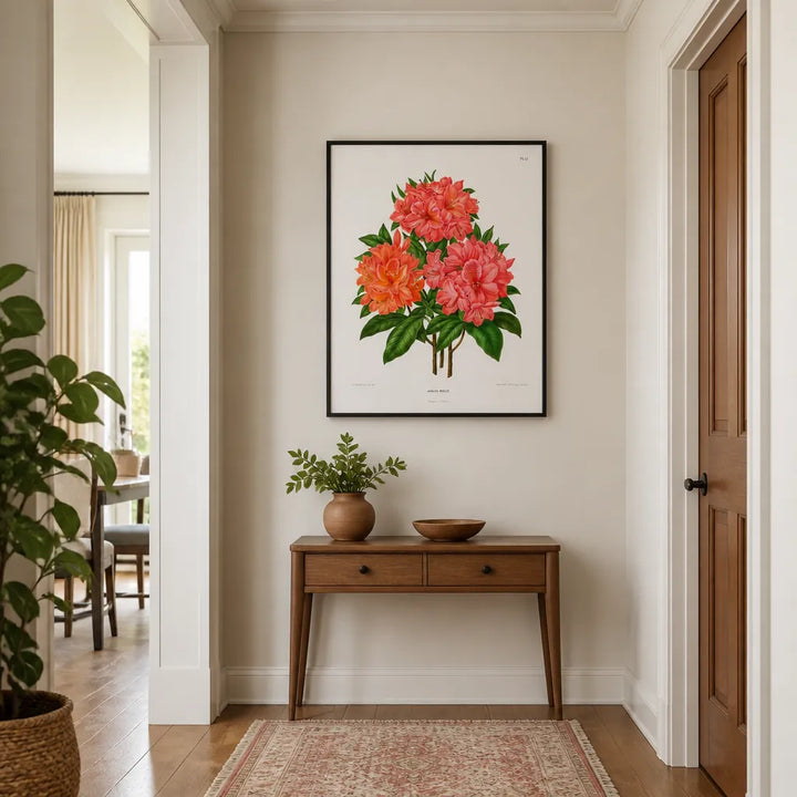 Room mockup featuring Azalea Mollis by Abraham Jacobus Wendel Art Print