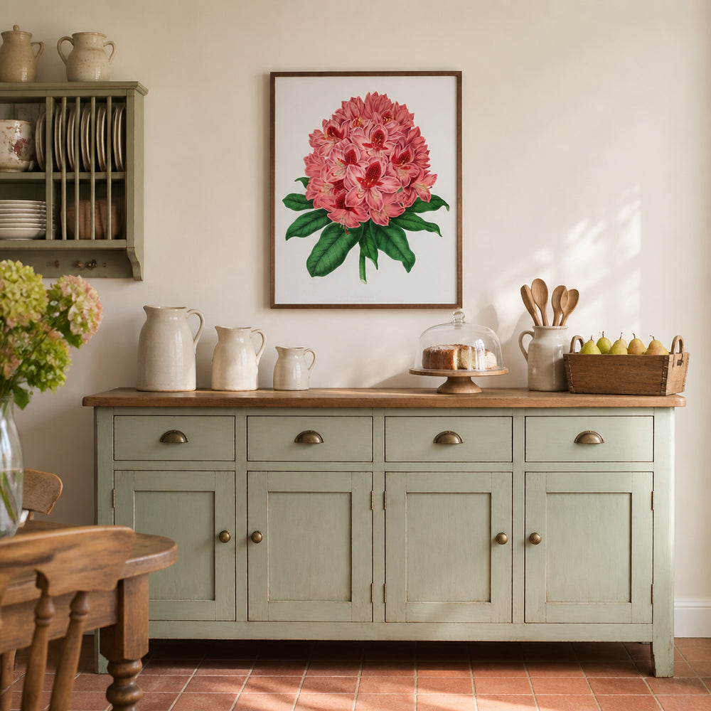 Room mockup featuring Rhododendron by Wendel Art Print