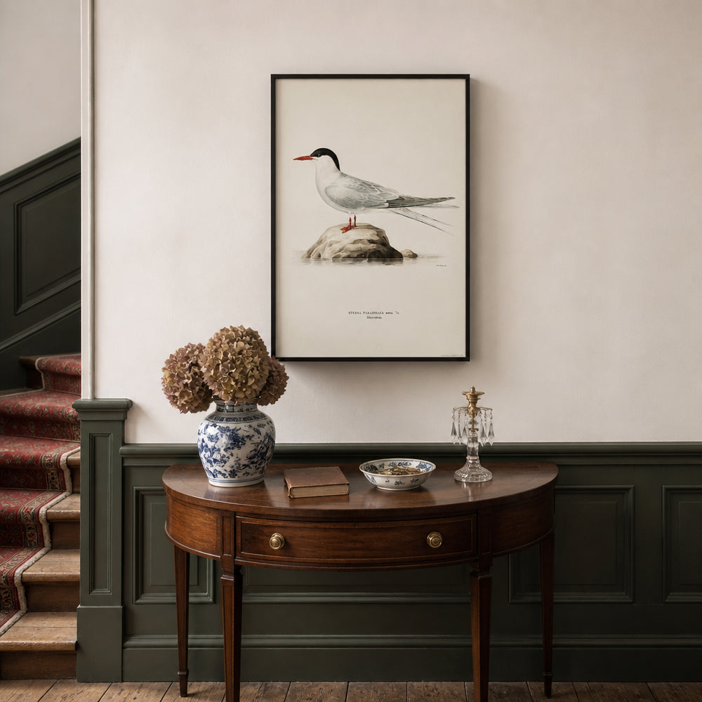 Room mockup featuring Arctic Tern by von Wright Art Print