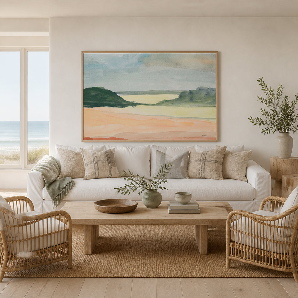 Room mockup featuring Desert Oasis Serenity Art Print