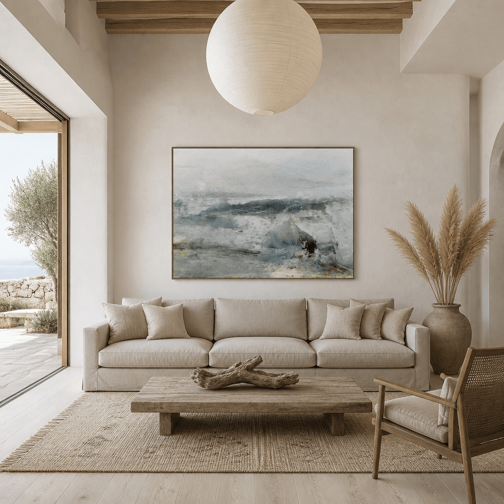Room mockup featuring Crashing Ocean Waves Art Print