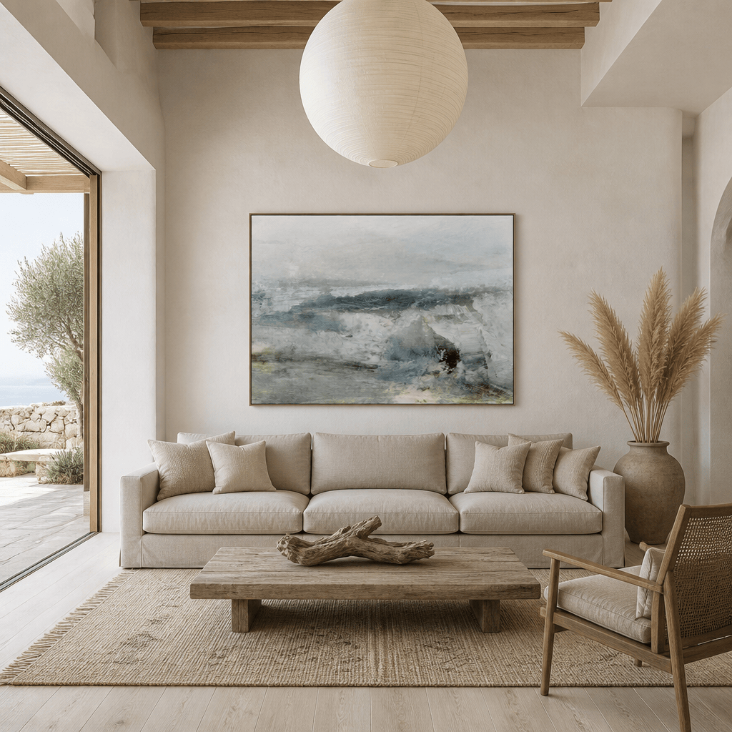 Room mockup featuring Crashing Ocean Waves Art Print