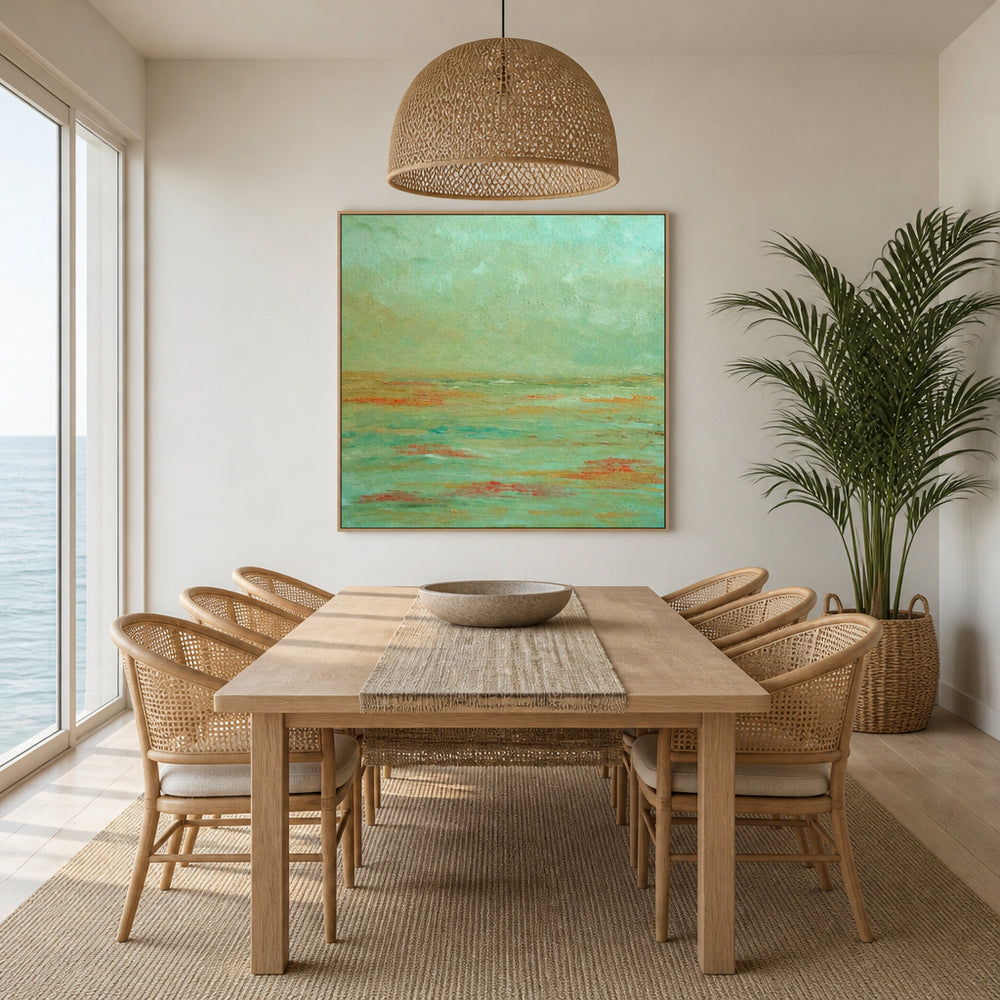 Room mockup featuring Distant Poppies Blooming Art Print