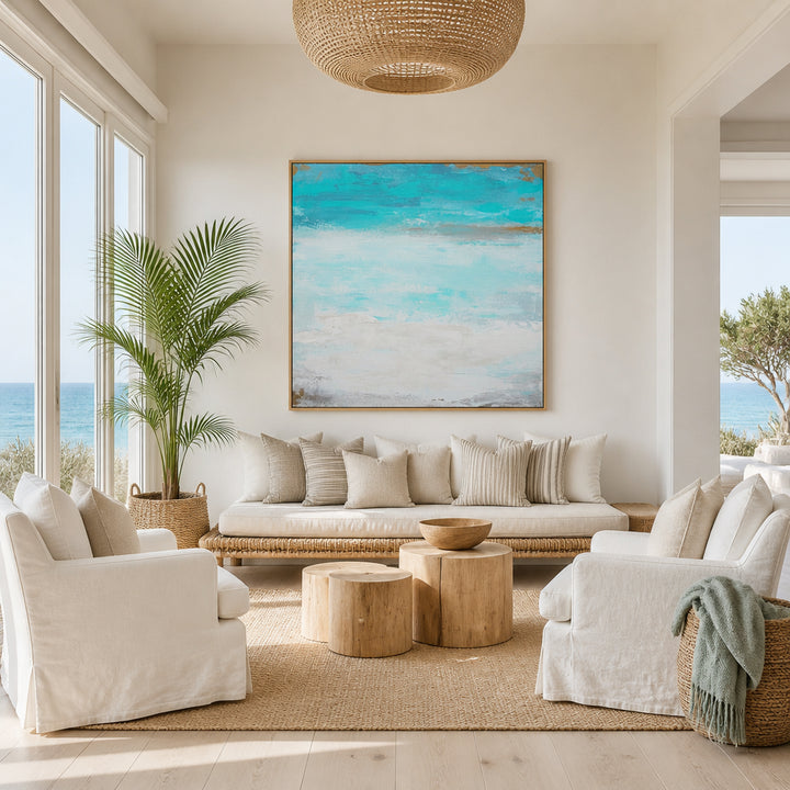 Room mockup featuring Calm Ocean Serenity Art Print