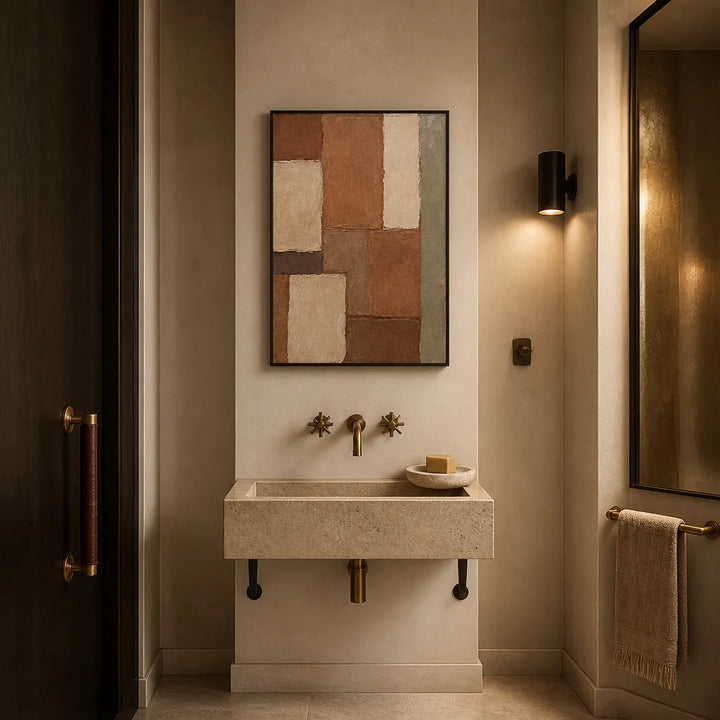Room mockup featuring Arcilla Geometric Harmony Art Print