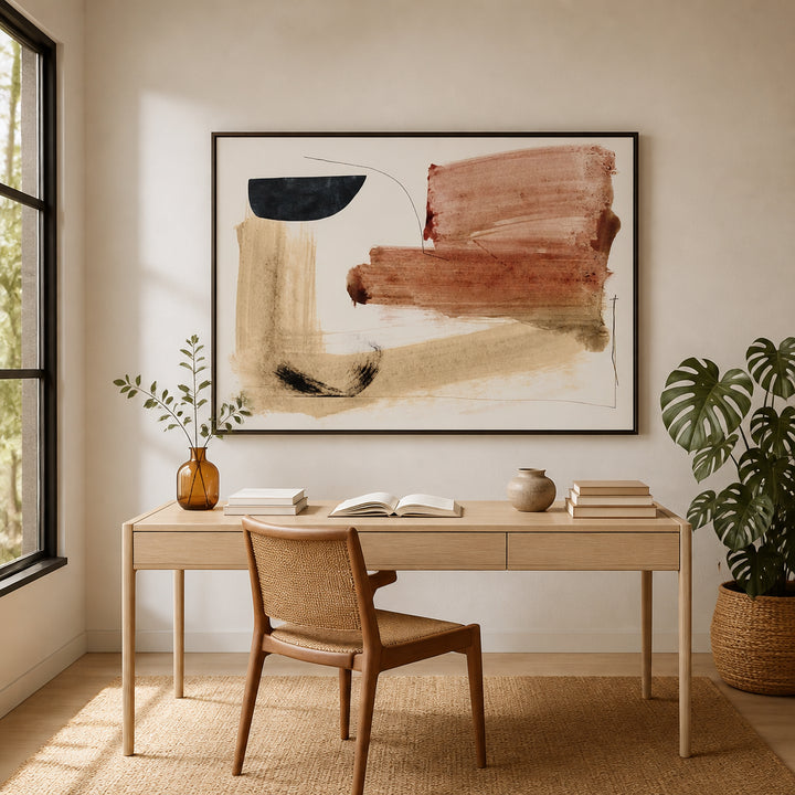 Room mockup featuring Abstract Cooking Motion Art Print