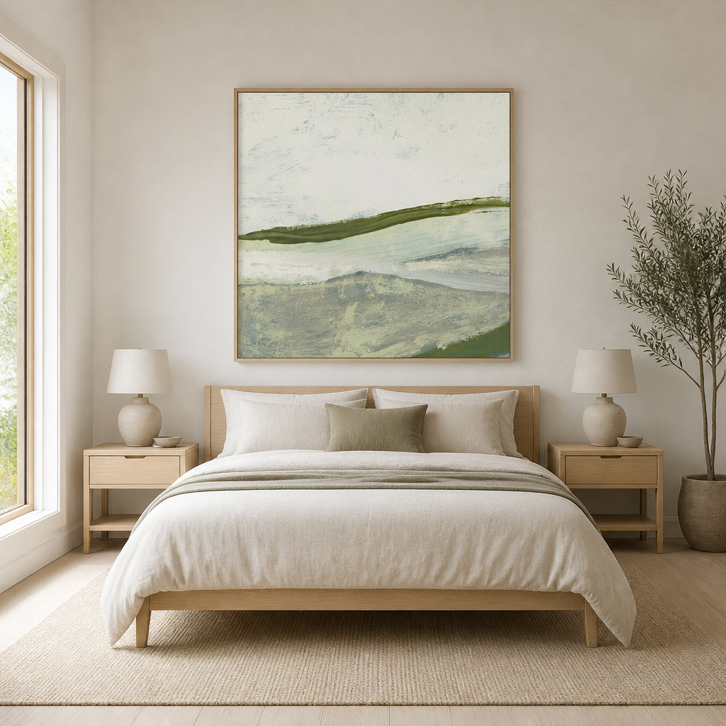 Room mockup featuring Mountain View 2 Art Print