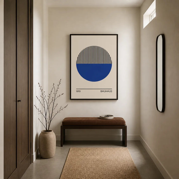 Room mockup featuring Bauhaus Geometric Division Art Print