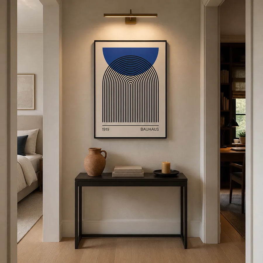 Bauhaus Arch Geometry Art Print in a room setting