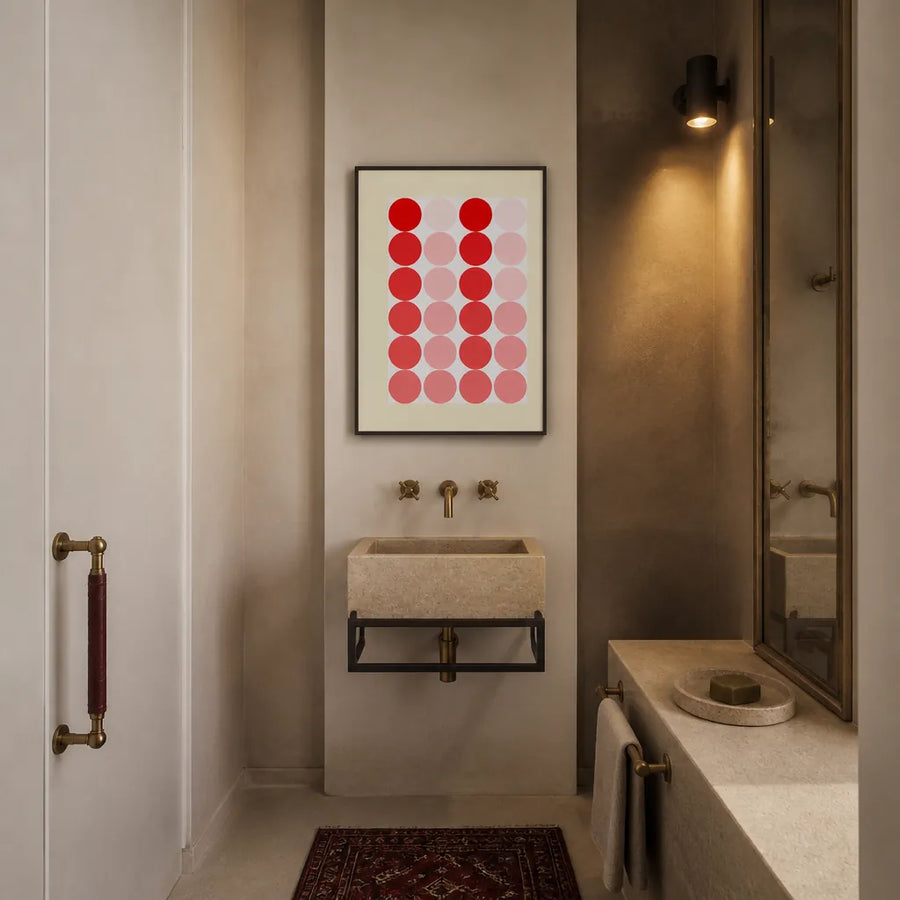 Light-Dark Dot Gradient Art Print in a room setting