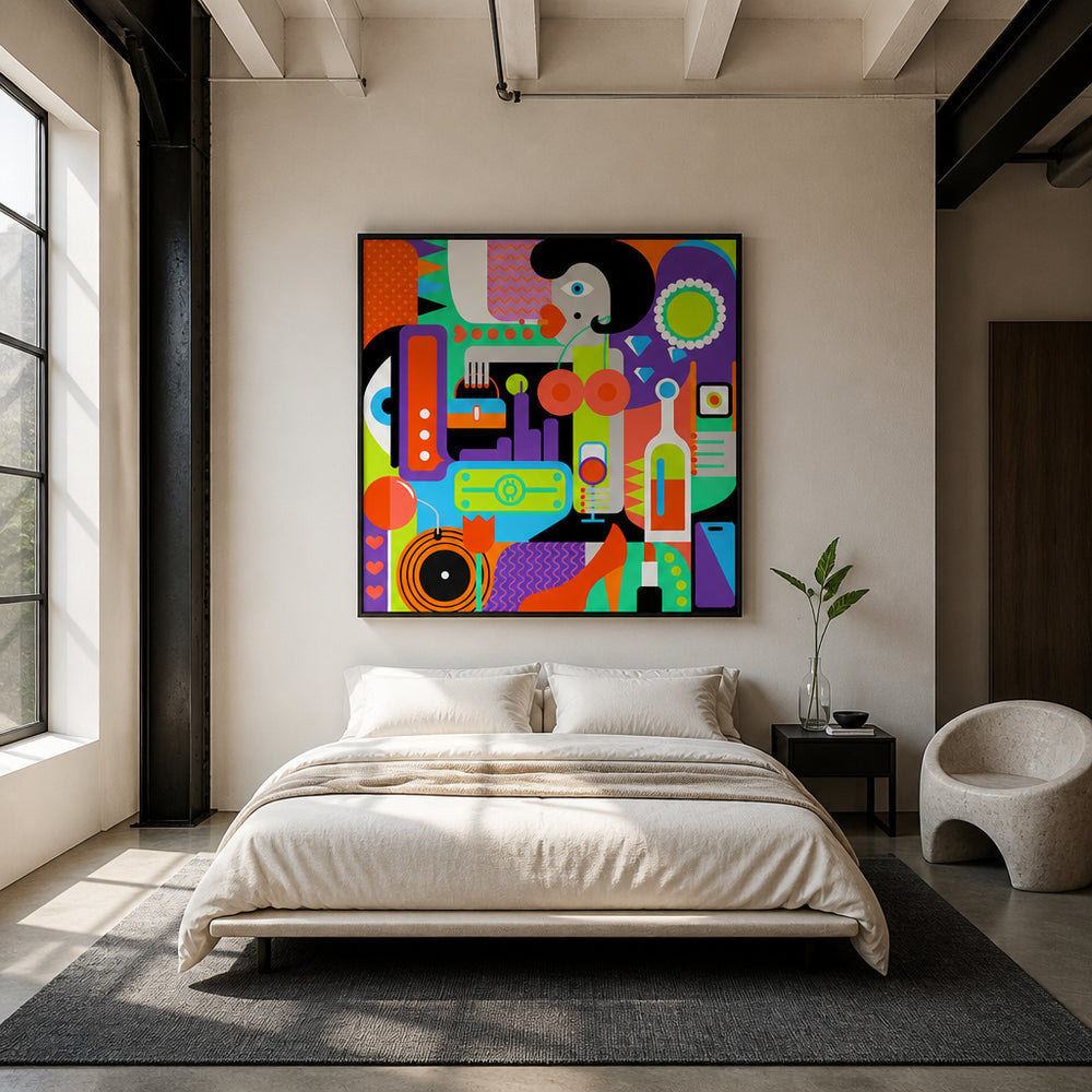 Room mockup featuring Pop Glamour Essence Art Print