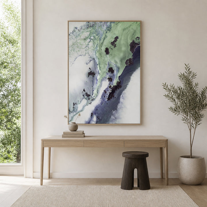 Room mockup featuring Delta Abstract Art Print By Petra Meikle de Vlas