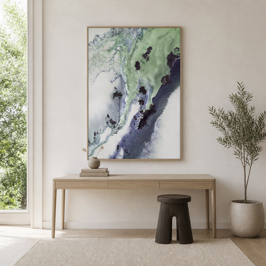 Delta Abstract Art Print By Petra Meikle de Vlas in a room setting