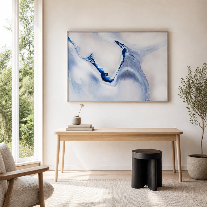 Room mockup featuring Gentle Flow Abstract Art Print By Petra Meikle de Vlas