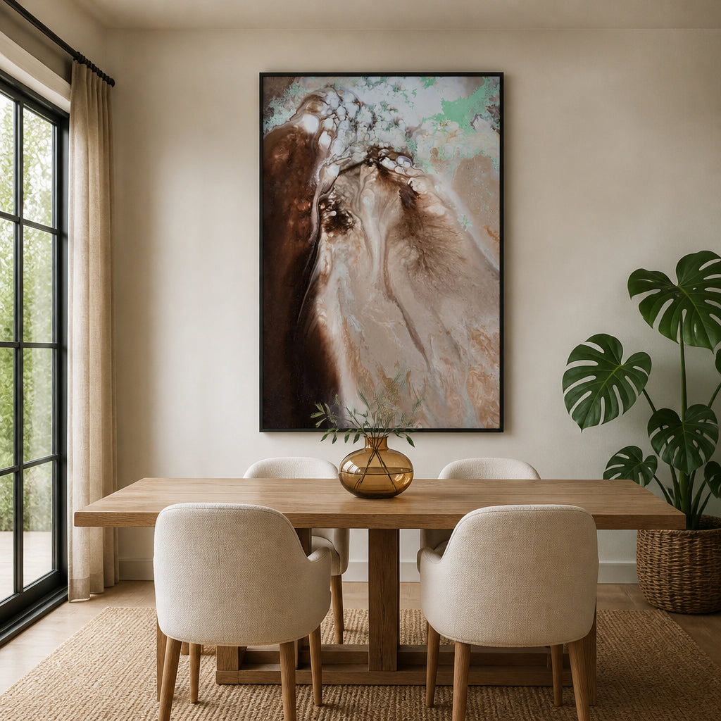 Room mockup featuring Rustic Reverie By Petra Meikle de Vlas