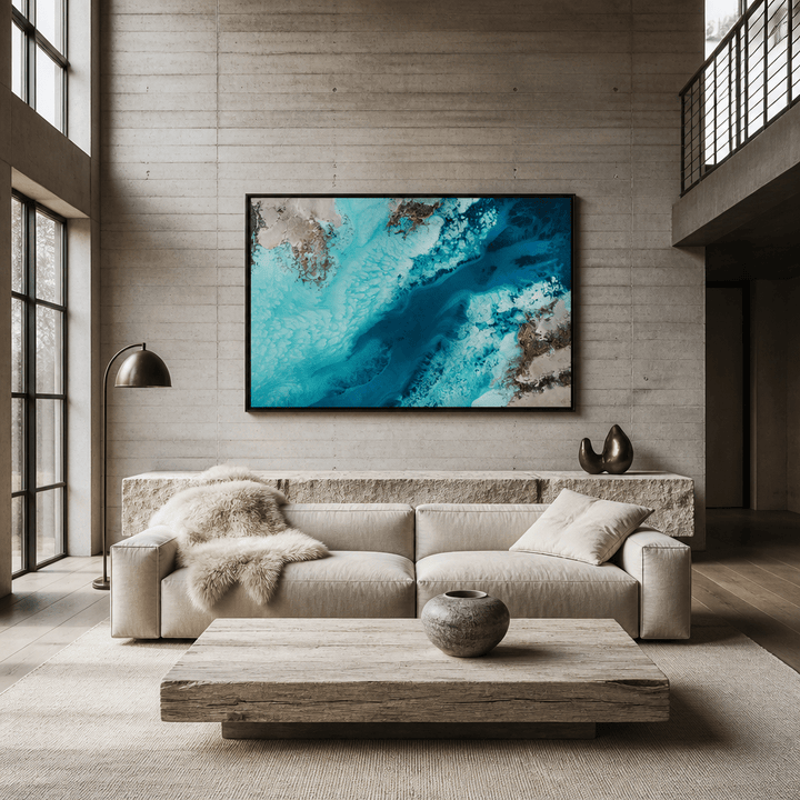 Room mockup featuring Salt Water Passage By Petra Meikle de Vlas