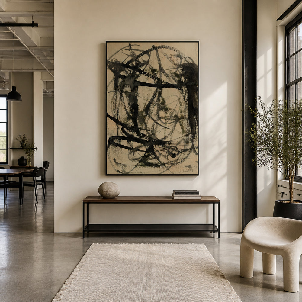 Room mockup featuring Brushed - abstract Art Print