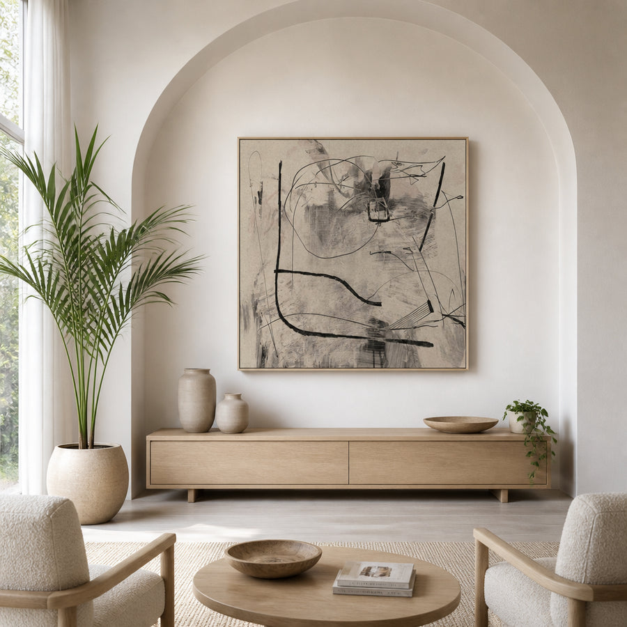 Retreat - abstract Art Print in a room setting