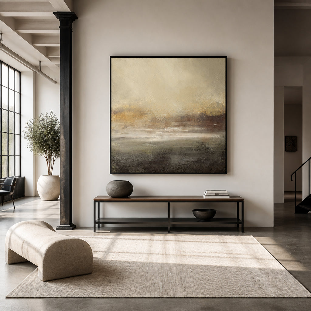 Room mockup featuring Sleepy Mist - abstract Art Print
