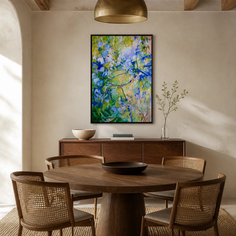 Room mockup featuring White Lady Abstract Art Print
