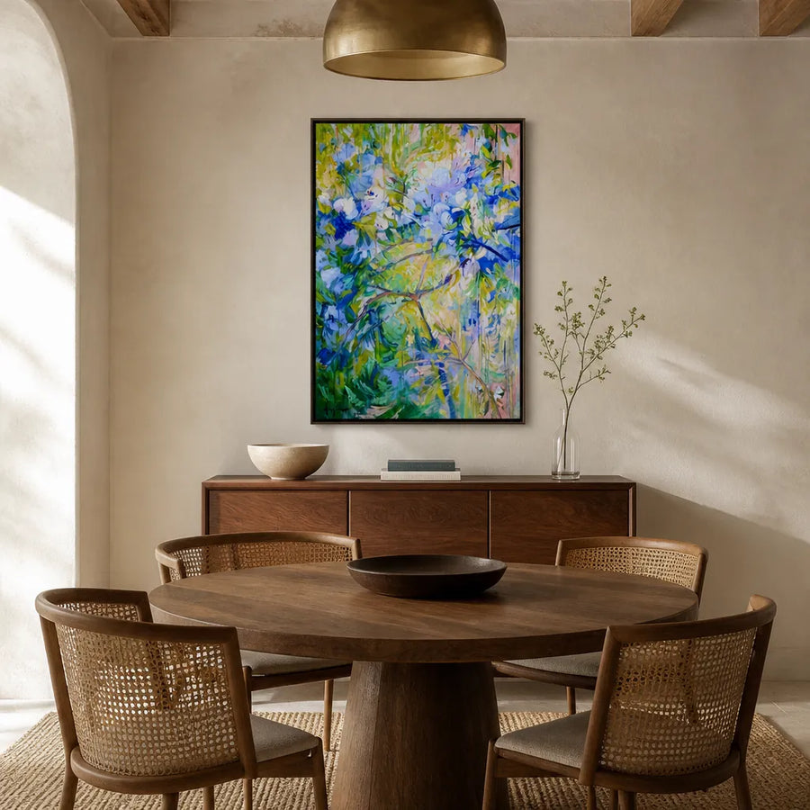White Lady Abstract Art Print in a room setting
