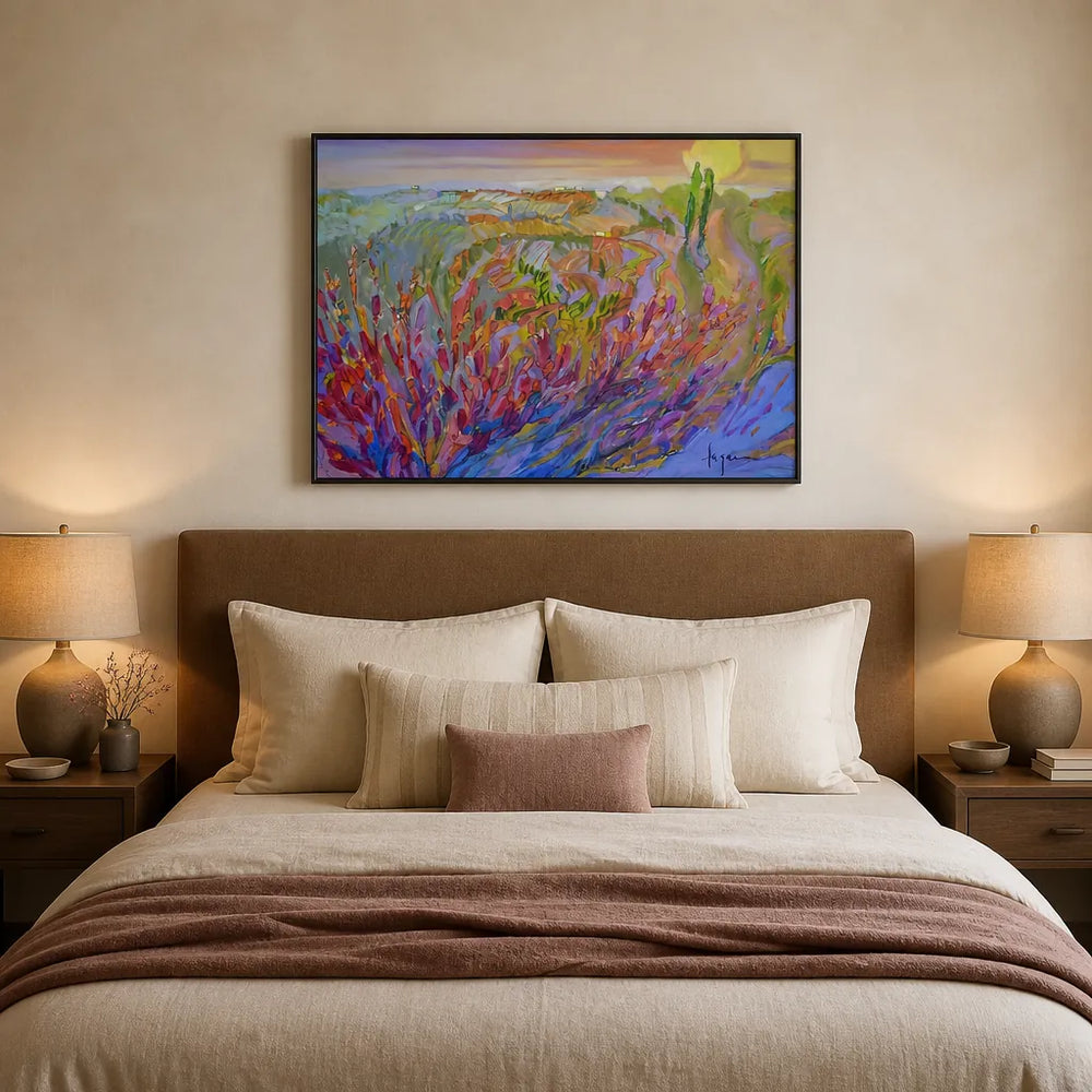 Room mockup featuring Orchid Bridge Abstract Art Print