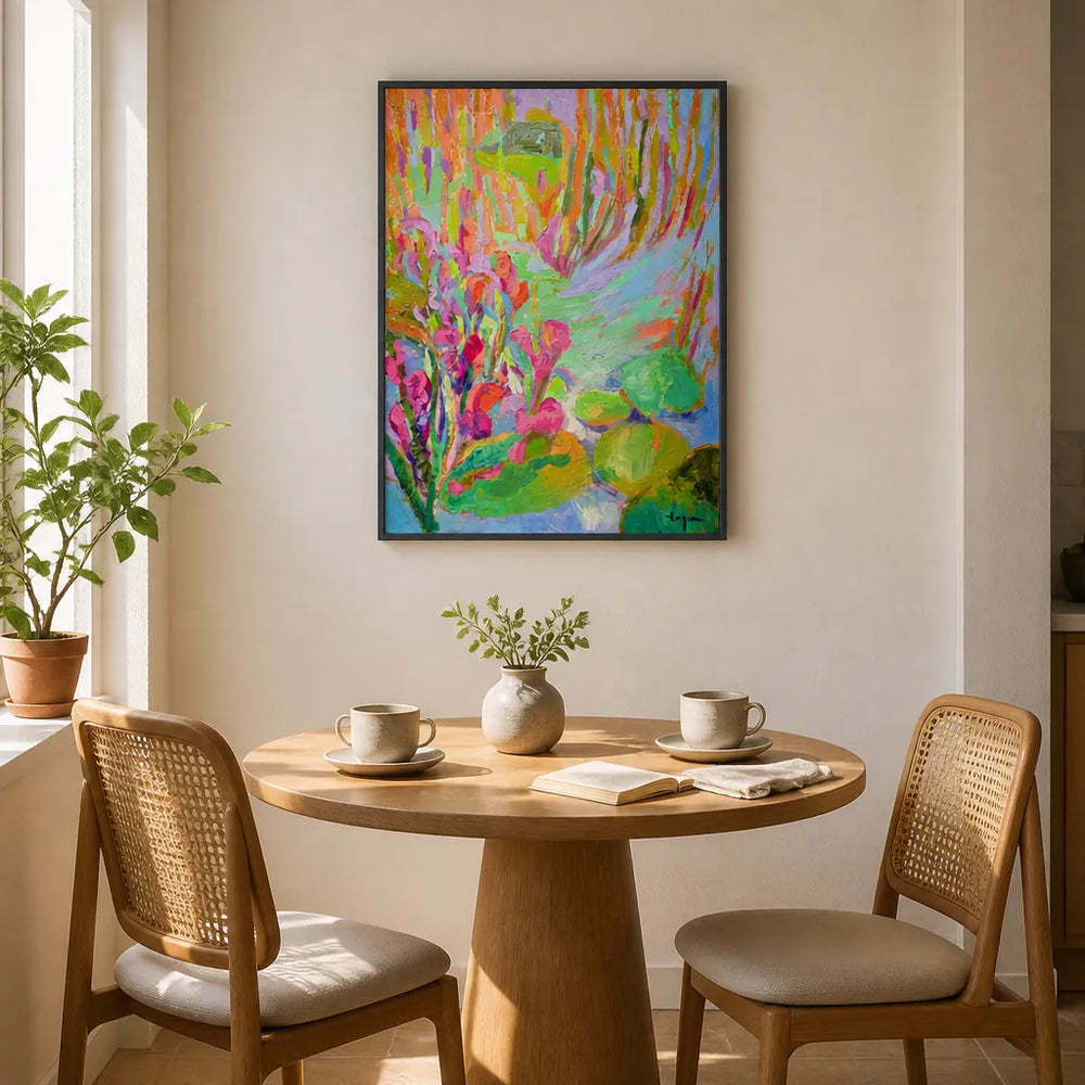Room mockup featuring Pond of My Own I Abstract Art Print