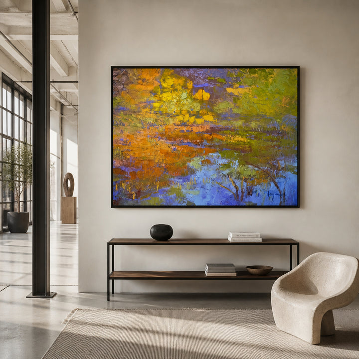 Room mockup featuring My Pond Really I Abstract Art Print